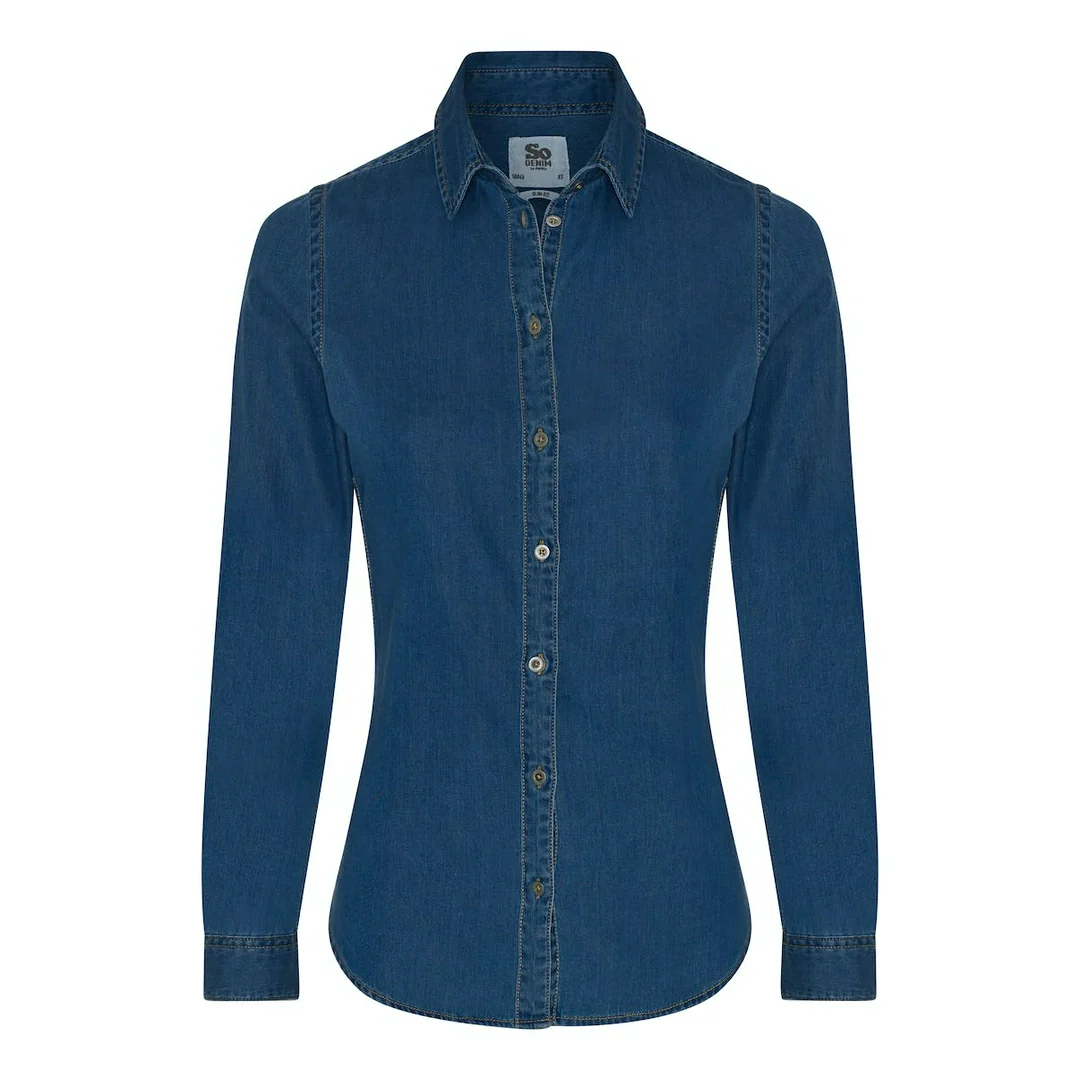 AWDis So Denim Lucy Denim Shirt SD045 - Image 3