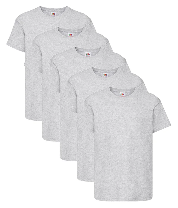 Fruit Of The Loom 61019 Kid's Original Cotton Crew Neck T-Shirts Main Color 5 pack - Image 5